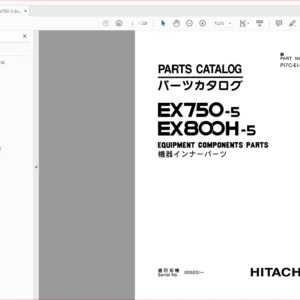 Hitachi Ex750-5 Ex800H-5 Hydraulic Excavator Parts+Equipment Components Parts Catalog Manual - PDF DOWNLOAD