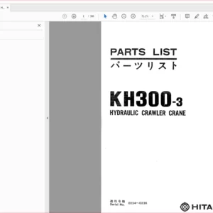 Hitachi KH300-3 Hydraulic Crawler Crane Parts Catalog Manual - PDF DOWNLOAD