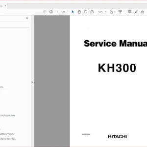 Hitachi KH300 Crawler Crane Technical Service Manual - PDF DOWNLOAD