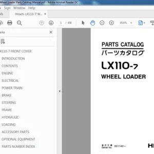 Hitachi LX110-7 Wheel Loader Parts Catalog Manual (PW-648F(H)A) - PDF Download