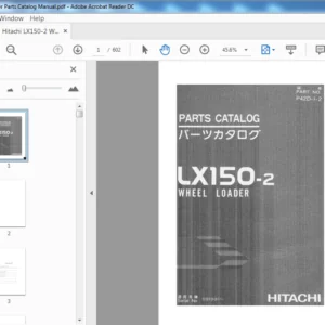 Hitachi LX150-2 Wheel Loader Parts Catalog Manual (P42D-I-2) - PDF Download
