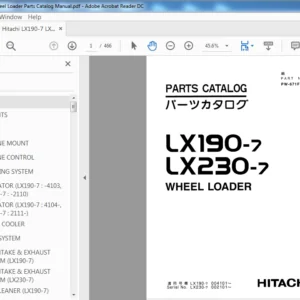 Hitachi LX190-7 LX230-7 Wheel Loader Parts Catalog Manual (PW-671F(H)) - PDF Download