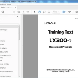 Hitachi LX300-7 Operational Principle Training Text Manual (TTLA-0517-LX) - PDF Download