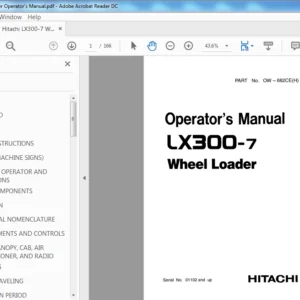 Hitachi LX300-7 Wheel Loader Operator's Manual (OW— 682CE(H)) - PDF Download