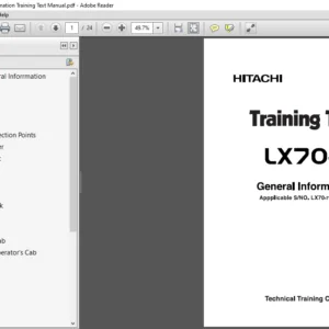 Hitachi LX70-7 General Information Training Text Manual (TTLA-0607-LX) - PDF Download