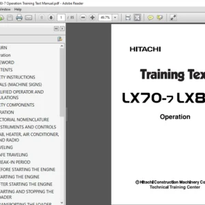 Hitachi LX70-7 LX80-7 Operation Training Text Manual (TTLA-0521-LX) - PDF Download