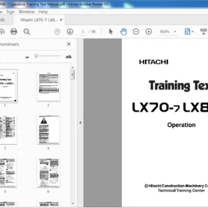 Hitachi LX70-7 LX80-7 Operation Training Text Manual (TTLA-0521-LX) - PDF Download