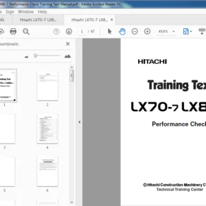 Hitachi LX70-7 LX80-7 Performance Check Training Text Manual  (TTLA-0523-LX) - PDF Download