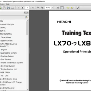 Hitachi LX70-7 LX80-7 Wheel Loader Operational Principle Manual (TTLA-0520-LX) - PDF Download