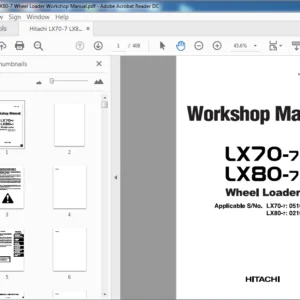 Hitachi LX70-7 LX80-7 Wheel Loader Workshop Manual (W077E-02) - PDF Download