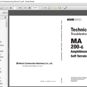 Hitachi MA200-G Amphibious Soft Terrain Backhoe Troubleshooting Technical Manual - PDF DOWNLOAD