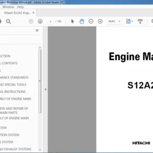 Hitachi S12A2 Excavator Engine Workshop Manual (KM-927E-04) - PDF Download