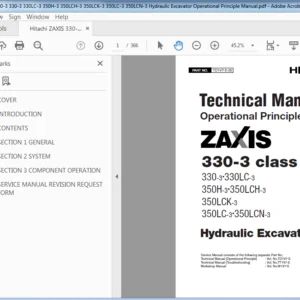 Hitachi ZAXIS 330-3 330-3 330LC-3 350H-3 350LCH-3 350LCK-3 Excavator Operational Principle Manual - PDF DOWNLOAD