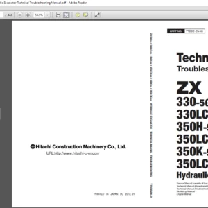 Hitachi ZAXIS 330-5G 330LC-5G 350H-5G 350LCH-5G Hydraulic Excavator Technical Troubleshooting Manual - PDF DOWNLOAD