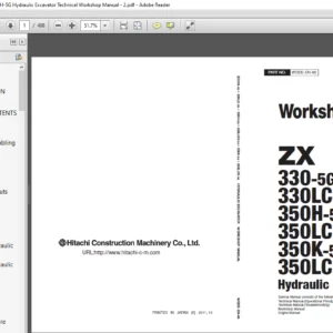 Hitachi ZX330-5G 330LC-5G 350H-5G 350K-5G Hydraulic Excavator Technical Operational Principle Manual TODDE-EN-01 - PDF DOWNLOAD
