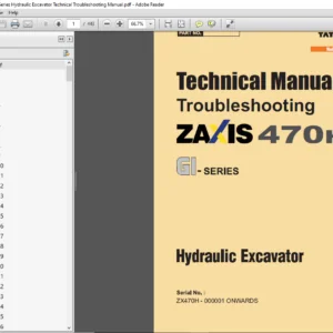 Hitachi ZAXIS 470H GI-Series Hydraulic Excavator Technical Troubleshooting Manual - PDF DOWNLOAD