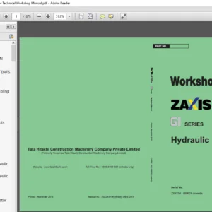 Hitachi ZAXIS 470H GI-Series Hydraulic Excavator Technical Workshop Manual - PDF DOWNLOAD