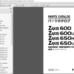 Hitachi ZAXIS 600 600LC 650H 650LCH Equipment Components Parts Catalog Manual - PDF DOWNLOAD