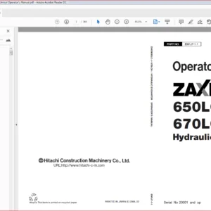 Hitachi ZAXIS 650LC-3 670LCH-3 Hydraulic Excavator Technical Operator's Manual - PDF DOWNLOAD