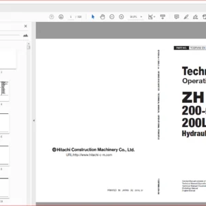 Hitachi ZH 200-5A 200LC-5A Hybrid Excavator Operational Principle Manual - PDF DOWNLOAD
