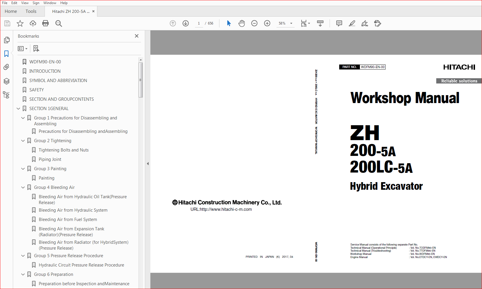 Hitachi ZH 200-5A 200LC-5A Hybrid Excavator Technical Workshop