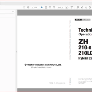 Hitachi ZH 210-6 210LC-6 Hybrid Excavator Technical Operational Principle Manual - PDF DOWNLOAD