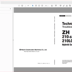 Hitachi ZH 210-6 210LC-6 Hybrid Excavator Technical Troubleshooting Manual - PDF DOWNLOAD
