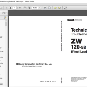 Hitachi ZW120-5B Wheel Loader Troubleshooting Technical Manual (TTNCC-EN-00) - PDF Download