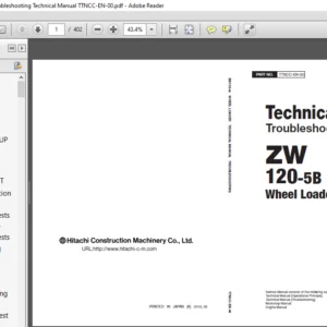 Hitachi ZW120-5B Wheel Loader Troubleshooting Technical Manual (TTNCC-EN-00) - PDF Download