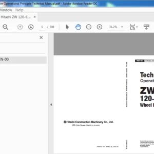 Hitachi ZW120-6 Wheel Loader Operational Principle Technical Manual (TONSA60-EN-00) - PDF Download