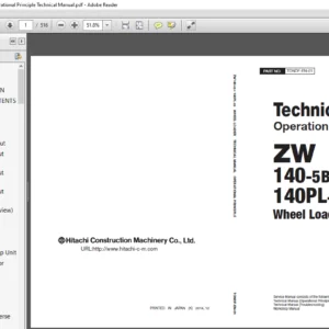 Hitachi ZW 140-5B 140PL-5B Wheel Loader Operational Principle Technical Manual - PDF DOWNLOAD