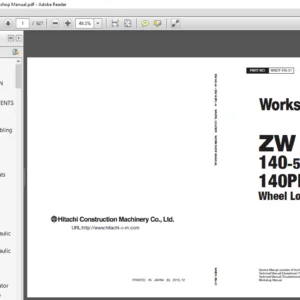 Hitachi ZW 140-5B 140PL-5B Wheel Loader Workshop Manual - PDF DOWNLOAD