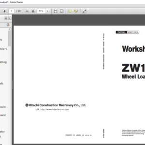 Hitachi ZW 140-5B Wheel Loader Workshop Manual - PDF DOWNLOAD