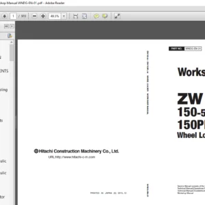 Hitachi ZW 150-5B 150PL-5B Wheel Loader Workshop Manual WNDG-EN-01 - PDF DOWNLOAD