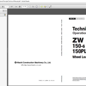 Hitachi ZW 150-6 150PL-6 Wheel Loader Operational Principle Technical Manual - PDF DOWNLOAD