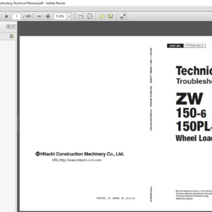 Hitachi ZW 150-6 150PL-6 Wheel Loader Troubleshooting Technical Manual - PDF DOWNLOAD