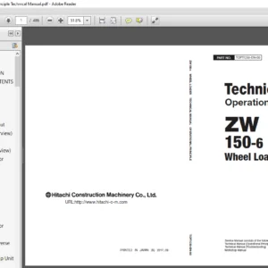 Hitachi ZW 150-6 Wheel Loader Operational Principle Technical Manual - PDF DOWNLOAD