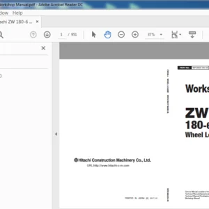 Hitachi ZW180-6 Wheel Loader Workshop Manual  (WPD850-EN-00) - PDF Download