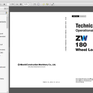 Hitachi ZW180 Wheel Loader Operational Principle Technical Manual (TO4GD-E-00) - PDF Download