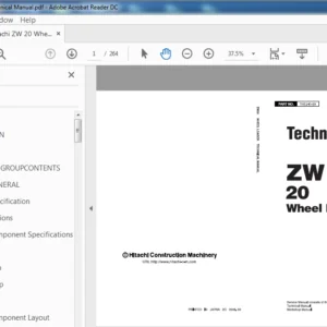 Hitachi ZW 20 Wheel Loader Technical Manual (T4EJ-E-00) - PDF Download