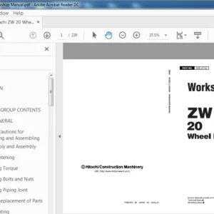Hitachi ZW 20 Wheel Loader Workshop Manual (W4EJ-E-00) - PDF Download