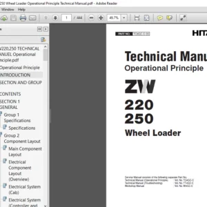 Hitachi ZW 220 250 Wheel Loader Operational Principle Technical Manual - PDF DOWNLOAD