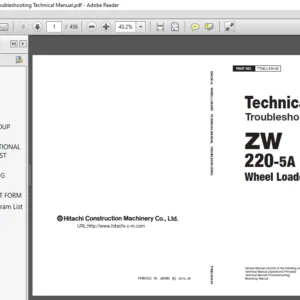 Hitachi ZW 220-5A Wheel Loader Troubleshooting Technical Manual - PDF DOWNLOAD