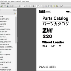 Hitachi ZW 220 Wheel Loader Parts Catalog Manual - PDF DOWNLOAD