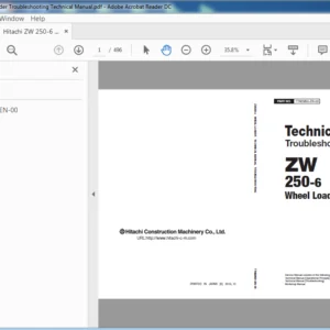 Hitachi ZW250-6 Wheel Loader Troubleshooting Technical Manual (TTNEM50-EN-00) - PDF Download