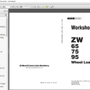 Hitachi ZW 65 75 95 Wheel Loader Workshop Manual - PDF DOWNLOAD