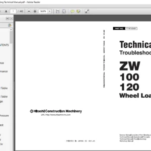 Hitachi ZW100 120 Wheel Loader Troubleshooting Technical Manual - PDF DOWNLOAD