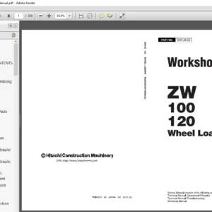 Hitachi ZW100 120 Wheel Loader Workshop Manual - PDF DOWNLOAD