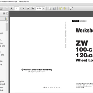 Hitachi ZW100-G ZW120-G Wheel Loader Workshop Manual (W4FK-E-00) - PDF Download