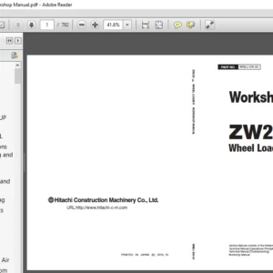 Hitachi ZW220-5A Wheel Loader Workshop Manual -  PDF DOWNLOAD